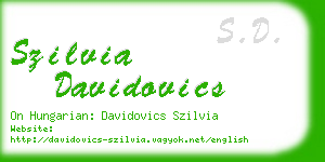 szilvia davidovics business card